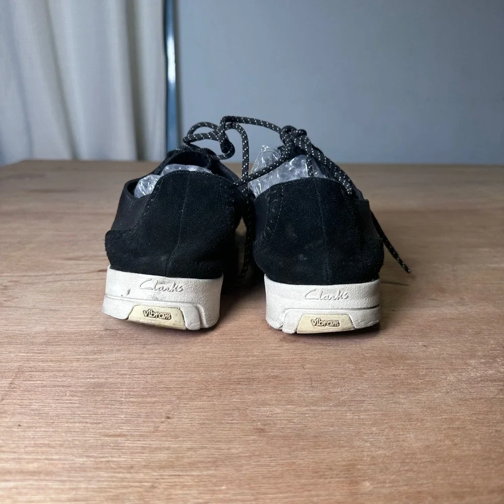 Clarks Originals Trigenic Flex Black Leather Suede Vibram Sneakers Mens 13